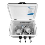 Coldbreak JOCK-3TR-SS54 Stainless Steel 3 Faucet 54 Qt. Insulated Jockey Box with Rear Inputs and 50 ft. Coils