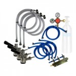 Coldbreak JOCK-3TR-SS54 Stainless Steel 3 Faucet 54 Qt. Insulated Jockey Box with Rear Inputs and 50 ft. Coils