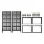 Cambro UPR1826F20 Camshelving® Ultimate 20 Pan End Load Bun / Sheet Pan Rack with Metal Casters - Unassembled