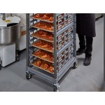 Cambro UPR1826F20 Camshelving® Ultimate 20 Pan End Load Bun / Sheet Pan Rack with Metal Casters - Unassembled