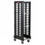 Cambro UPR1826F20 Camshelving® Ultimate 20 Pan End Load Bun / Sheet Pan Rack with Metal Casters - Unassembled