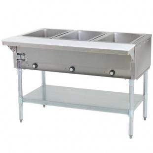 Eagle Group SHT3 Natural Gas Steam Table Three Pan - All Stainless Steel - Open Well Eagle Group SHT3 Natural Gas Steam Table Three Pan - All Stainless Steel - Open Well