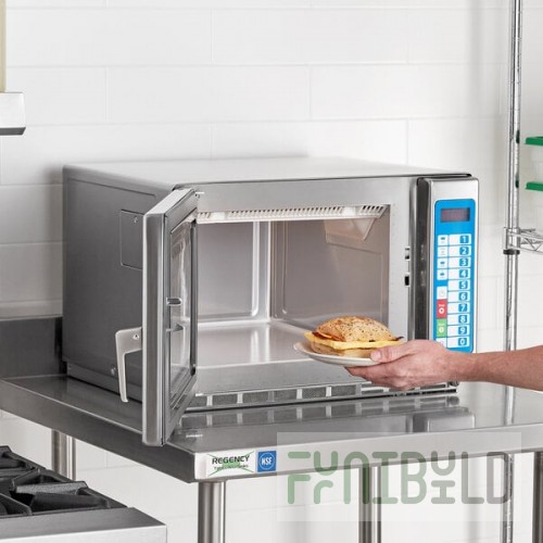 Solwave Ameri-Series Medium-Duty Stainless Steel Commercial Microwave with Push Button Controls - 120V, 1,200W