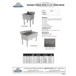 Advance Tabco 4-41-48D 400 Series 16-Gauge Type 430 Stainless Steel One Compartment Rear Deck Budget Sink - 24