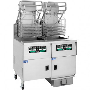 Pitco® SGLVRF-2/FD Solstice 152 lb. Reduced Oil Volume / High Output 2 Pot Natural Gas Rack Floor Fryer with Intellifry Computer Controls and Automatic Top-Off - 250,000 BTU Pitco® SGLVRF-2/FD Solstice 152 lb. Reduced Oil Volume / High Output 2 Pot Natural Gas Rack Floor Fryer with Intellifry Computer Controls and Automatic Top-Off - 250,000 BTU