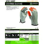 Cordova Standard Grain Cowhide Leather Driver's Gloves with Hi-Vis Orange Fingertips - Vendpacked - Extra Large