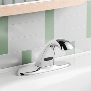Delta Faucet 591-TFLGHGMHDF Deck Mount Electronic Lavatory Touchless Faucet with Vandal-Resistant 0.5 GPM Aerator, H2Optics Technology, and 7 Delta Faucet 591-TFLGHGMHDF Deck Mount Electronic Lavatory Touchless Faucet with Vandal-Resistant 0.5 GPM Aerator, H2Optics Technology, and 7