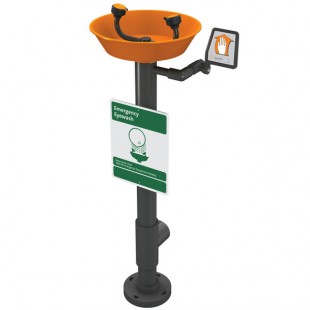 Guardian Equipment G1896 Pedestal Mounted All PVC Eyewash Station with Bowl