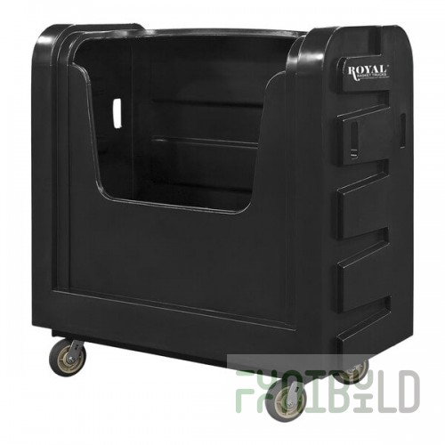 Royal Basket Trucks 36 Cu. Ft. Black Bulk Poly Truck with Steel Base and 4 Swivel Casters R36-BKX-BFA-6UNN
