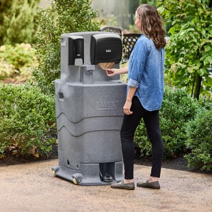 Lavex 26.4 Gallon Double Mobile Hand Wash Station with Liquid Soap and Paper Towel Dispensers