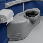 PolyJohn SA1-1016 We'll Care III Dark Blue Wheelchair Accessible Portable Restroom - Assembled
