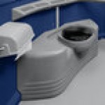 PolyJohn SA1-1016 We'll Care III Dark Blue Wheelchair Accessible Portable Restroom - Assembled