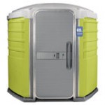 PolyJohn SA1-1016 We'll Care III Dark Blue Wheelchair Accessible Portable Restroom - Assembled