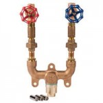 T&S B-7222-C05 30' Enclosed Epoxy Coated Steel Hose Reel with Front Trigger Water Gun