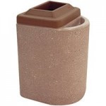 Wausau Tile Ash-n-Trash TF2075 4-Way Top 9 Gallon Square Concrete Waste and Cigarette Receptacle with No Smoking Logo Wausau Tile Ash-n-Trash TF2075 4-Way Top 9 Gallon Square Concrete Waste and Cigarette Receptacle with No Smoking Logo
