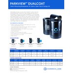 Commercial Zone Parkview Dualcoat 72888499 34 Gallon Black Steel Recycling Bin with Canopy Top and Logo
