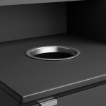 Lancaster Table & Seating Waste 32 Gallon Black Waste Receptacle Enclosure with Drop Hole and Tray Shelf