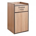 Lancaster Table & Seating Waste 32 Gallon Black Waste Receptacle Enclosure with Drop Hole and Tray Shelf