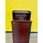 Lancaster Table & Seating Waste 32 Gallon Black Waste Receptacle Enclosure with Drop Hole and Tray Shelf