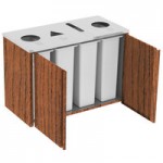 Lakeside 3420VC Rectangular Stainless Steel Liquid / Cup Refuse Station with Top Access and Victorian Cherry Laminate Finish - 26 1/2