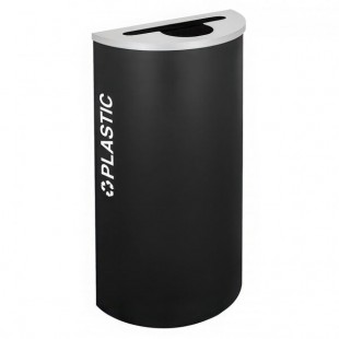 Ex-Cell Kaiser RC-KDHR-PL BLX Kaleidoscope Collection Black Texture 8 Gallon Customizable Half-Round Plastic Receptacle Ex-Cell Kaiser RC-KDHR-PL BLX Kaleidoscope Collection Black Texture 8 Gallon Customizable Half-Round Plastic Receptacle