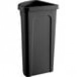 Lavex 21 Gallon Black Corner Round Trash Can with Black Rim Top