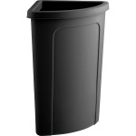 Lavex 21 Gallon Black Corner Round Trash Can with Black Rim Top