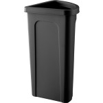 Lavex 21 Gallon Black Corner Round Trash Can with Black Rim Top