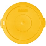 Carlisle 84102104 Bronco 20 Gallon Yellow Flat Round Trash Can Lid
