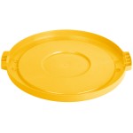 Carlisle 84102104 Bronco 20 Gallon Yellow Flat Round Trash Can Lid