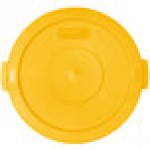 Carlisle 84102104 Bronco 20 Gallon Yellow Flat Round Trash Can Lid