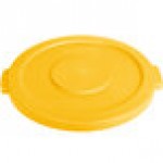 Carlisle 84102104 Bronco 20 Gallon Yellow Flat Round Trash Can Lid