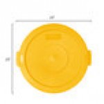 Carlisle 84102104 Bronco 20 Gallon Yellow Flat Round Trash Can Lid