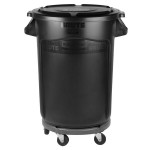 Rubbermaid® BRUTE 32 Gallon Black Executive Round Trash Can with Lid and Dolly Rubbermaid® BRUTE 32 Gallon Black Executive Round Trash Can with Lid and Dolly