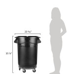 Rubbermaid® BRUTE 32 Gallon Black Executive Round Trash Can with Lid and Dolly Rubbermaid® BRUTE 32 Gallon Black Executive Round Trash Can with Lid and Dolly