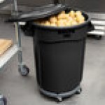 Rubbermaid® BRUTE 32 Gallon Black Executive Round Trash Can with Lid and Dolly Rubbermaid® BRUTE 32 Gallon Black Executive Round Trash Can with Lid and Dolly