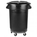 Rubbermaid® BRUTE 32 Gallon Black Executive Round Trash Can with Lid and Dolly Rubbermaid® BRUTE 32 Gallon Black Executive Round Trash Can with Lid and Dolly