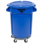 Rubbermaid® BRUTE 32 Gallon Black Executive Round Trash Can with Lid and Dolly Rubbermaid® BRUTE 32 Gallon Black Executive Round Trash Can with Lid and Dolly