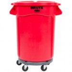 Rubbermaid® BRUTE 32 Gallon Black Executive Round Trash Can with Lid and Dolly Rubbermaid® BRUTE 32 Gallon Black Executive Round Trash Can with Lid and Dolly