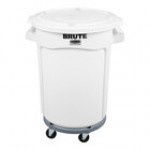 Rubbermaid® BRUTE 32 Gallon Black Executive Round Trash Can with Lid and Dolly Rubbermaid® BRUTE 32 Gallon Black Executive Round Trash Can with Lid and Dolly