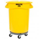 Rubbermaid® BRUTE 32 Gallon Black Executive Round Trash Can with Lid and Dolly Rubbermaid® BRUTE 32 Gallon Black Executive Round Trash Can with Lid and Dolly