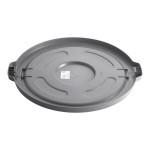 Advantage Supplies 55 Gallon Gray Round Commercial Trash Can Lid