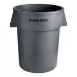 Advantage Supplies 55 Gallon Gray Round Commercial Trash Can Lid