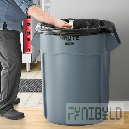 Rubbermaid® FG265500GRAY BRUTE 55 Gallon Gray Round Trash Can