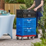 Choice Blue Vented Collapsible Crate - 24 Choice Blue Vented Collapsible Crate - 24