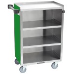 Lakeside 815G Medium-Duty Stainless Steel Four Shelf Utility Cart With Enclosed Base and Green Finish - 16 7/8 Lakeside 815G Medium-Duty Stainless Steel Four Shelf Utility Cart With Enclosed Base and Green Finish - 16 7/8