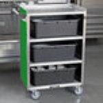 Lakeside 815G Medium-Duty Stainless Steel Four Shelf Utility Cart With Enclosed Base and Green Finish - 16 7/8 Lakeside 815G Medium-Duty Stainless Steel Four Shelf Utility Cart With Enclosed Base and Green Finish - 16 7/8