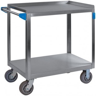 Carlisle UC7022133 2 Shelf Stainless Steel Utility Cart - 33 Carlisle UC7022133 2 Shelf Stainless Steel Utility Cart - 33