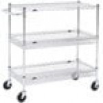 Metro Super Erecta BASCART-SR Chrome Three Shelf Utility Basket Cart with Casters - 18 Metro Super Erecta BASCART-SR Chrome Three Shelf Utility Basket Cart with Casters - 18