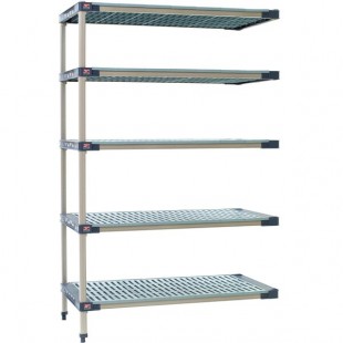 Metro 5AX357G4 MetroMax 4 Grid 5-Shelf Stationary Shelving Add On Unit 18 Metro 5AX357G4 MetroMax 4 Grid 5-Shelf Stationary Shelving Add On Unit 18